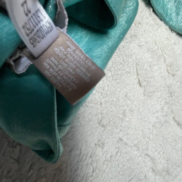 Chico's Women's Size 3 Blue 3/4 Sleeve Coat Jacket Lightweight Lined Ruffle Edge - Picture 4 of 9